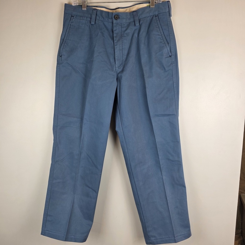 LK Life Khaki Haggar Blue Mens 33 X 32 Relaxed Straight Leg Chino Pant. B72